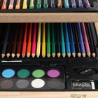 Набор для рисования в деревянном чемоданчике, складной - фото 8413693