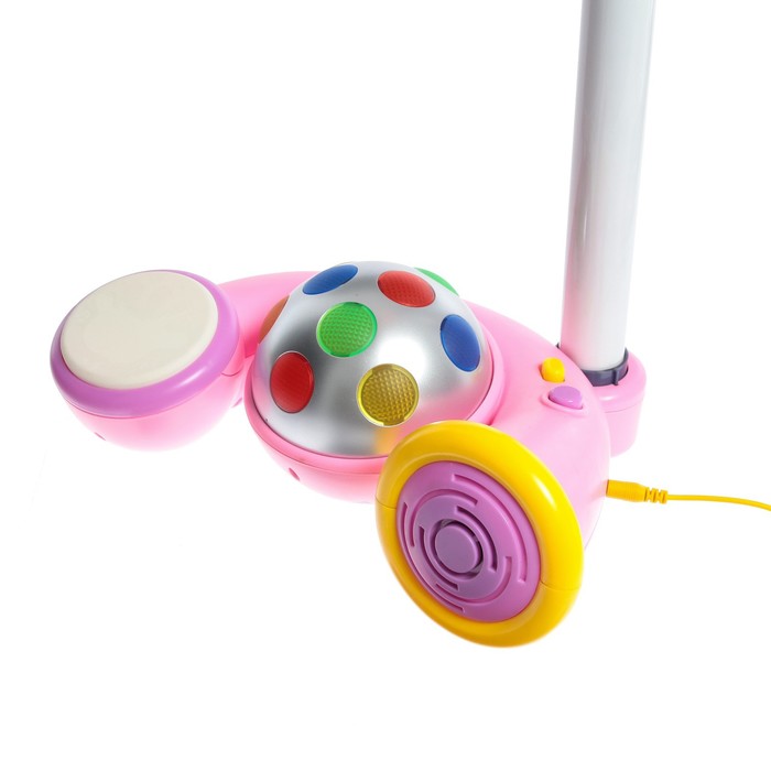 Микрофон на стойке «Волшебство», с диско-шаром, аудио-кабелем, MP3 - фото 1883393534