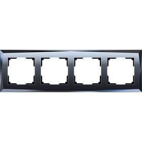Рамка на 4 поста  WL08-Frame-04, цвет черный, материал стекло