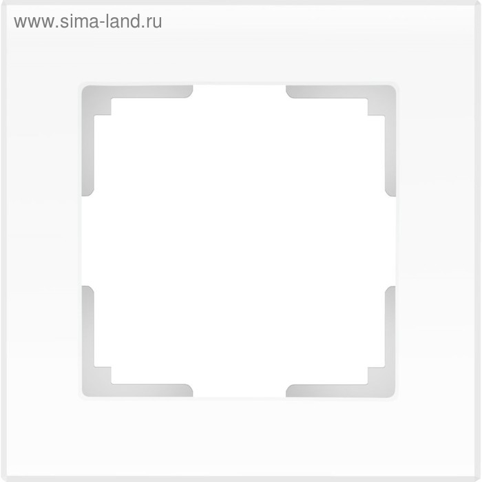 Рамка на 1 пост  WL01-Frame-01, цвет белый матовый, материал стекло - Фото 1
