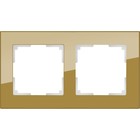 Рамка на 2 поста  WL01-Frame-02, цвет бронзовый, материал стекло - Фото 1