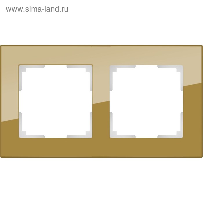 Рамка на 2 поста  WL01-Frame-02, цвет бронзовый, материал стекло - Фото 1