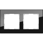 Рамка на 2 поста  WL01-Frame-02, цвет черный, материал стекло - фото 4075698