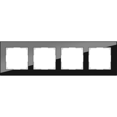 Рамка на 4 поста  WL01-Frame-04, цвет черный, материал стекло