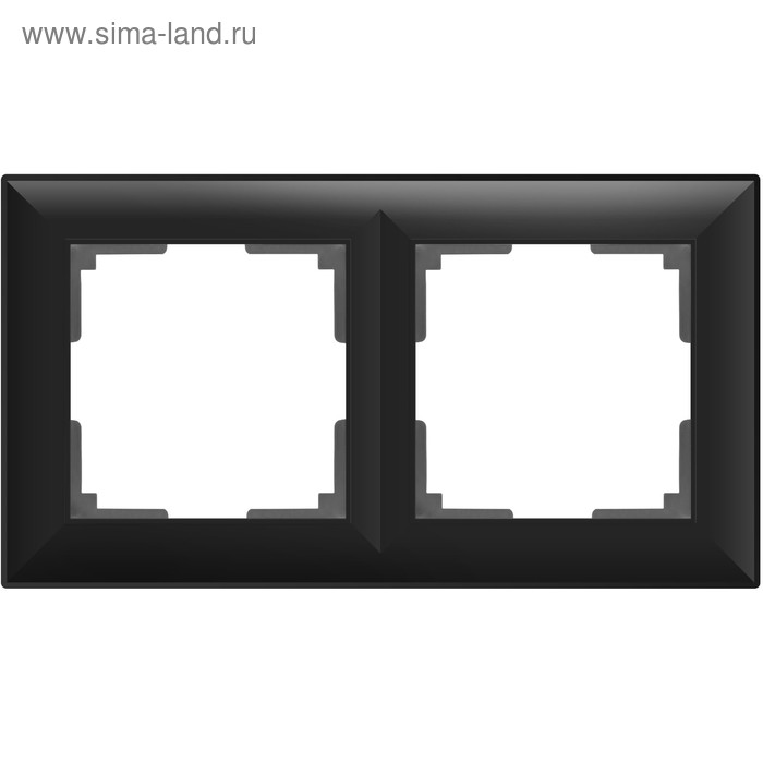 Рамка на 2 поста  WL14-Frame-02, цвет черный - Фото 1