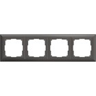 Рамка на 4 поста  WL14-Frame-04, цвет серо-коричневый - Фото 1