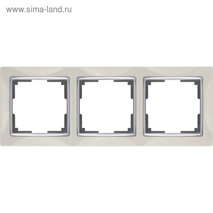 Рамка на 3 поста  WL03-Frame-03-ivory, цвет слоновая кость - Фото 1