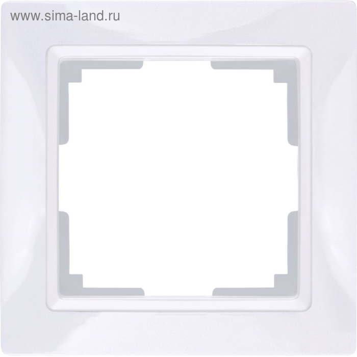 Рамка на 1 пост  WL03-Frame-01, цвет белый - Фото 1