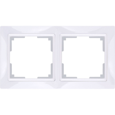 Рамка на 2 поста  WL03-Frame-02, цвет белый