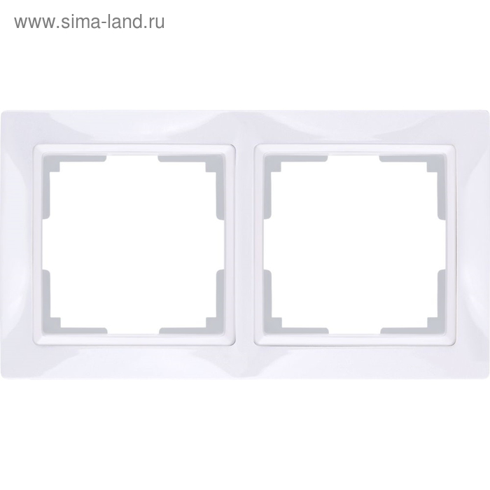 Рамка на 2 поста  WL03-Frame-02, цвет белый - Фото 1