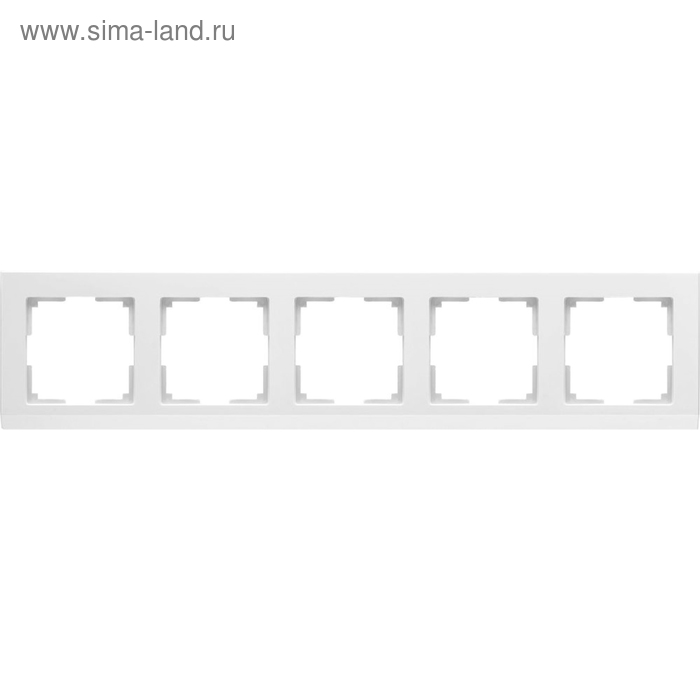 Рамка на 5 постов  WL04-Frame-05-white, цвет белый - Фото 1