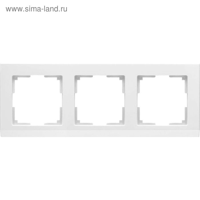 Рамка на 3 поста  WL04-Frame-03-white, цвет белый - Фото 1