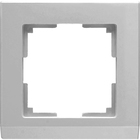 Рамка на 1 пост  WL04-Frame-01, цвет серебряный - фото 4290892