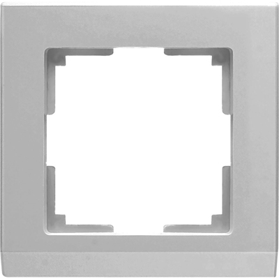 Рамка на 1 пост  WL04-Frame-01, цвет серебряный