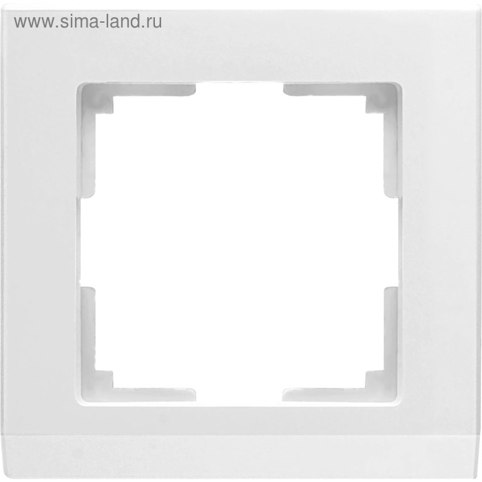 Рамка на 1 пост  WL04-Frame-01-white, цвет белый - Фото 1