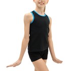 Майка-борцовка для гимнастики и танцев Grace Dance, р. 34, цвет чёрный/бирюзовый - Фото 2