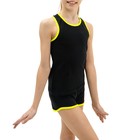 Майка-борцовка Grace Dance, с окантовкой, р. 36, цвет чёрный/лайм - Фото 2