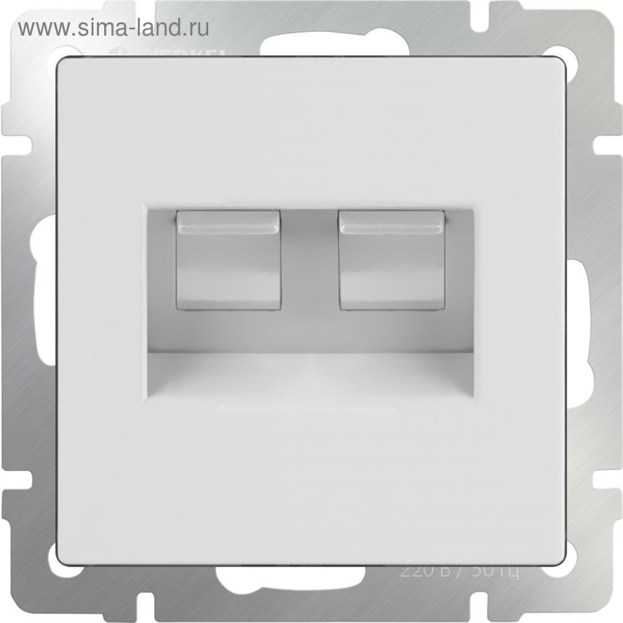 Розетка двойная Ethernet RJ-45  WL01-RJ45+RJ45, цвет белый - Фото 1