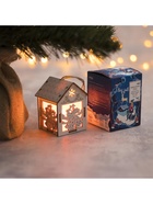 Ёлочная игрушка «Домик с колокольчиками», 8х5х6 см, 1 LED, от батареек, свечение тёплое белое - фото 6617611