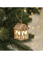 Ёлочная игрушка «Домик с птицей», 8×5×6 см, 1 LED, от батареек, свечение тёплое белое - Фото 4