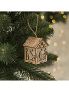 Ёлочная игрушка «Домик с птицей», 8×5×6 см, 1 LED, от батареек, свечение тёплое белое - Фото 5