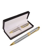 Ручка подарочная Calligrata «Стиль», шариковая, поворотная, в футляре кожзам, корпус серебристый с золотым - Фото 7