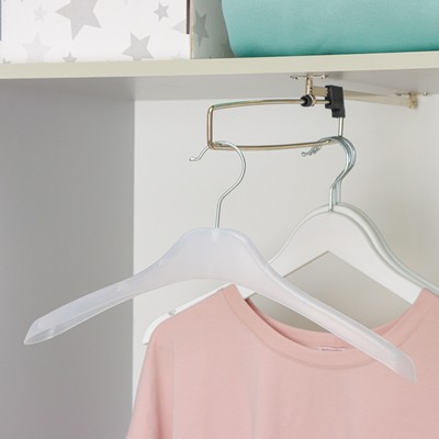 Вешалка-плечики для одежды, 43,5×20,5×4,4 см, антискользящее покрытие, цвет прозрачный - Фото 1
