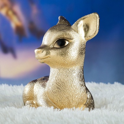 Копилка для денег «Олененок», гипс, под золото, 17×10×18 см