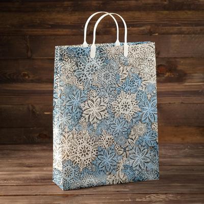 Пакет новогодний «Кружевные снежинки», мягкий пластик, 40×30 см, 140 мкм