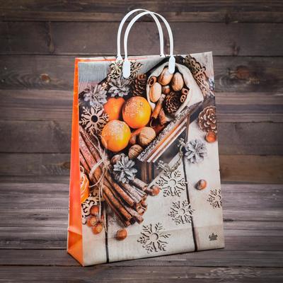 Пакет новогодний «Мандариновое настроение», мягкий пластик, 40×30 см, 140 мкм