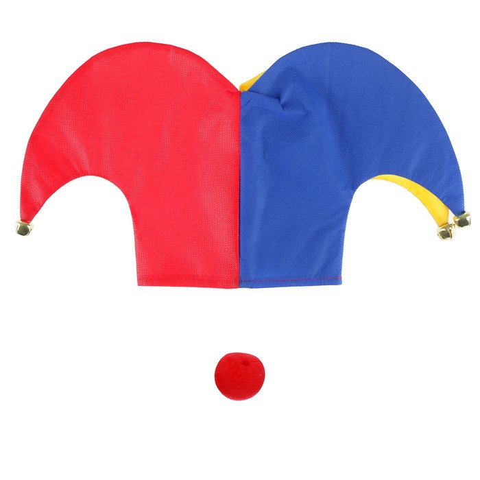 Карнавальный набор «Клоун», 2 предмета: нос, шапка р-р. 56-58 - Фото 1