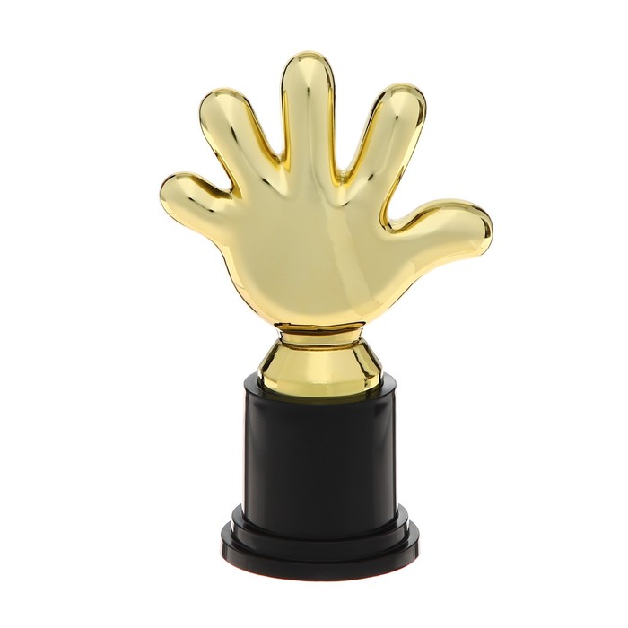 Наградная фигура «Победитель конкурса», пятерня 6,5 х 10,5 х 4 см, пластик, золото - фото 1890777908