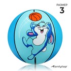 Мяч баскетбольный ONLYTOP «Заяц», ПВХ, клееный, 8 панелей, р. 3 - фото 300315244