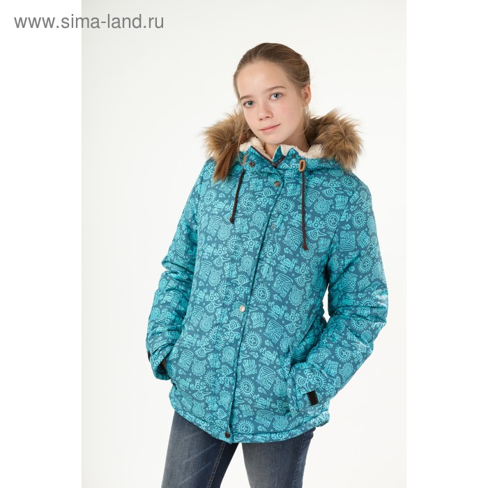 Куртка для девочки, рост 146 см, цвет бирюзовый - Фото 1
