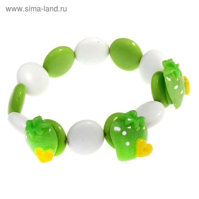 Браслет детский "Выбражулька" клубника с кругами, цвет МИКС - Фото 1