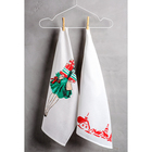 Комплект полотенец для кухни Spany 35x61 2шт, вафля МИКС,хл.100%, Девушка с подарками - Фото 1