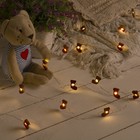 Гирлянда "Нить", роса с насадками "Носок красный", 2 м, LED-20-3V, 2*АА, фиксинг, серебристая нить, свечение тёплое белое - Фото 1