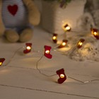 Гирлянда "Нить", роса с насадками "Носок красный", 2 м, LED-20-3V, 2*АА, фиксинг, серебристая нить, свечение тёплое белое - Фото 3