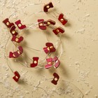 Гирлянда "Нить", роса с насадками "Носок красный", 2 м, LED-20-3V, 2*АА, фиксинг, серебристая нить, свечение тёплое белое - Фото 4