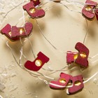 Гирлянда "Нить", роса с насадками "Носок красный", 2 м, LED-20-3V, 2*АА, фиксинг, серебристая нить, свечение тёплое белое - Фото 5