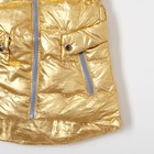 Жилет для девочки с капюшоном, с клапанами, желтое золото, рост 98-104 см - Фото 10