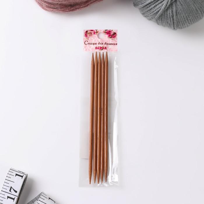 Спицы для вязания, чулочные, 15 см, d = 4 мм, 5 шт - Фото 1