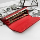 Кошелёк женский, 2 отдела рамка, 4 отдела, для карт, на магните, наружный карман, цвет красный - Фото 3