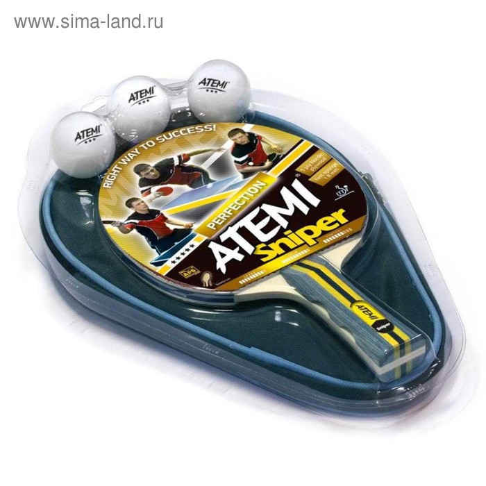 Набор для настольного тенниса Atemi Sniper (ракетка, чехол, 3 мяча) - Фото 1