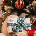 Новый год! Лента репсовая «Узорные снежинки», 25 мм, 23 ± 1 м, цвет зелёный №1249 - фото 26336992