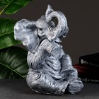 Копилка "Слон сидя" серебро, 37х24х29см - фото 8414141