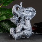 Копилка "Слон сидя" серебро, 37х24х29см - фото 8414144