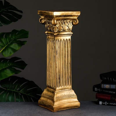 Колонна декоративная «Античная малая», гипс, 18×18×58 см, под бронзу