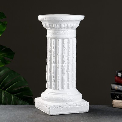 Колонна декоративная «Круглая средняя», гипс, 22×22×45 см, белая