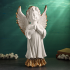 Фигура "Ангел молящийся большой" белое золото 53х30х20см - фото 26471658